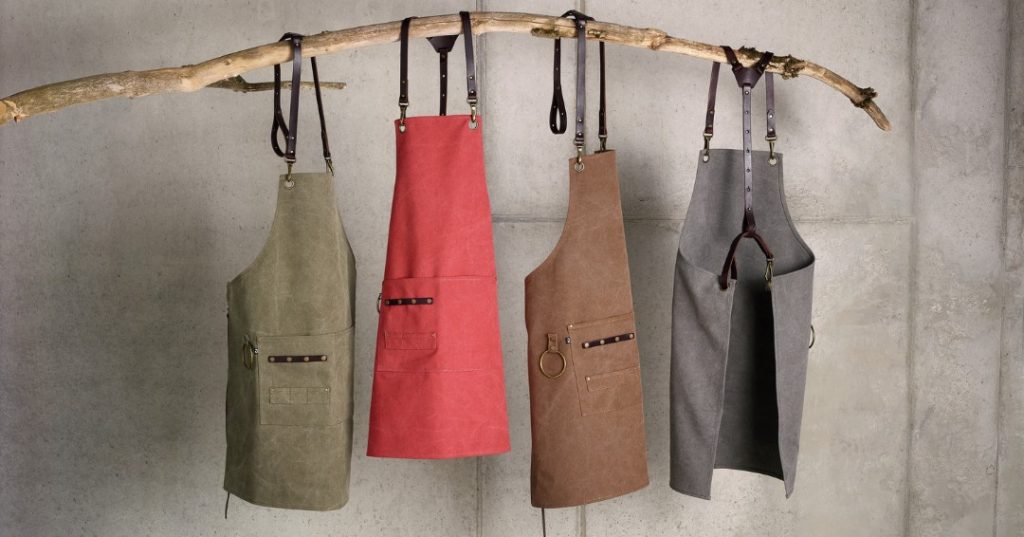 Which are the different types of aprons used in the HORECA market and